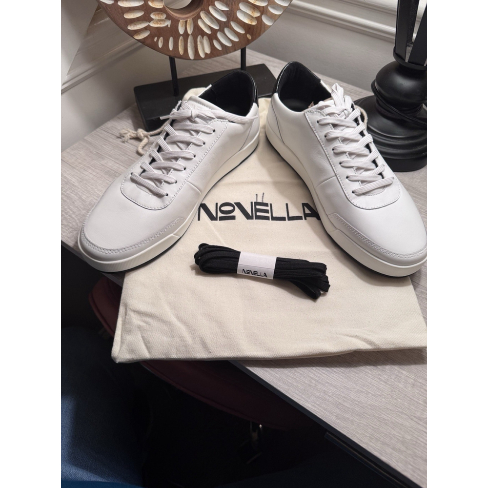 Novella Low Top Luxury Sneakers in Dust Bag New White/ Black 11